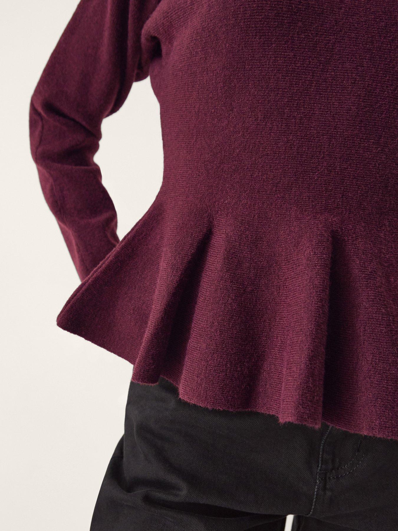 Image 4 of 5 of Monsoon Peony Peplum Jumper - Red