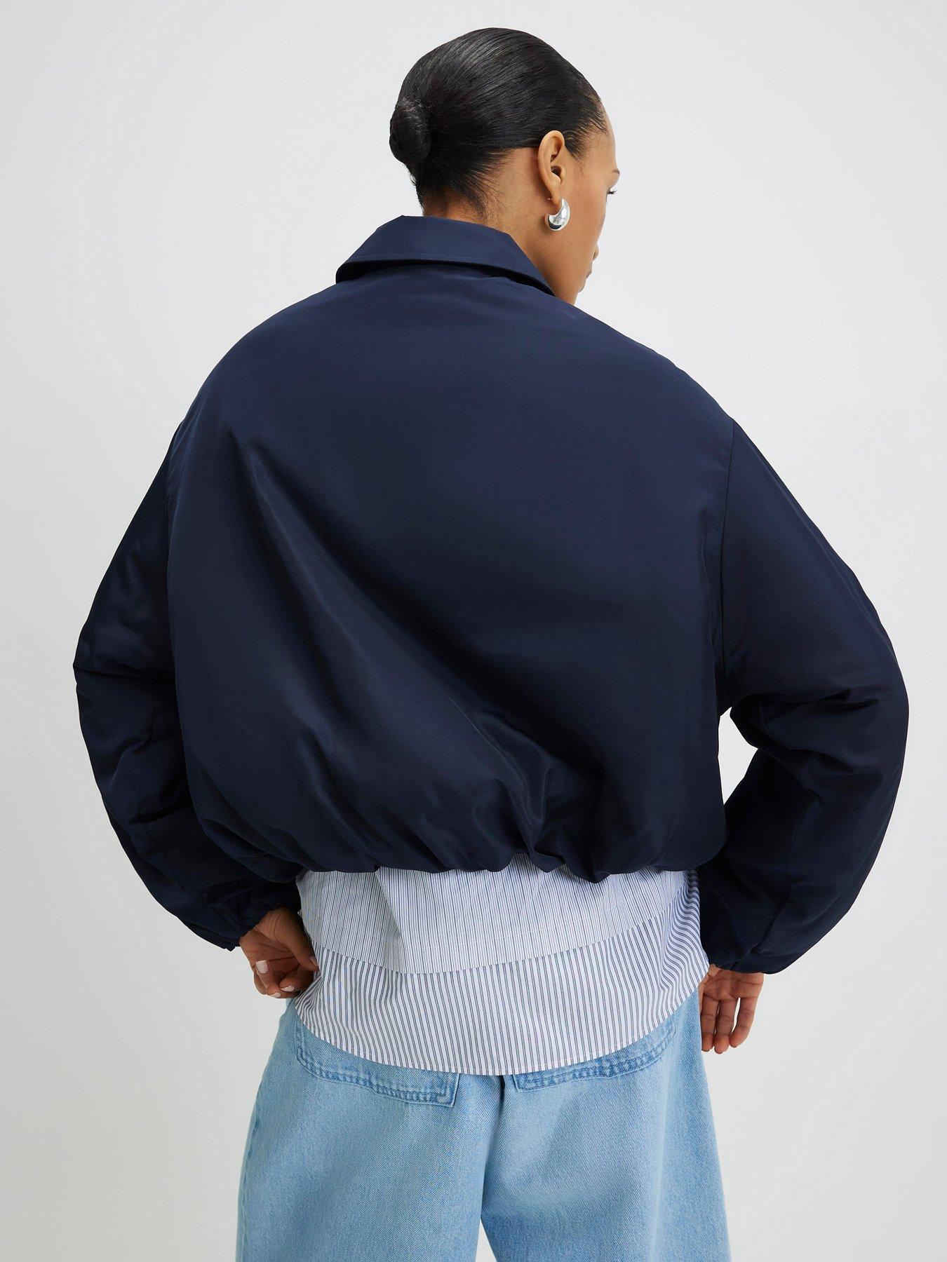 Image 2 of 4 of River Island Technical Bubble Hem Jacket - Navy Blue