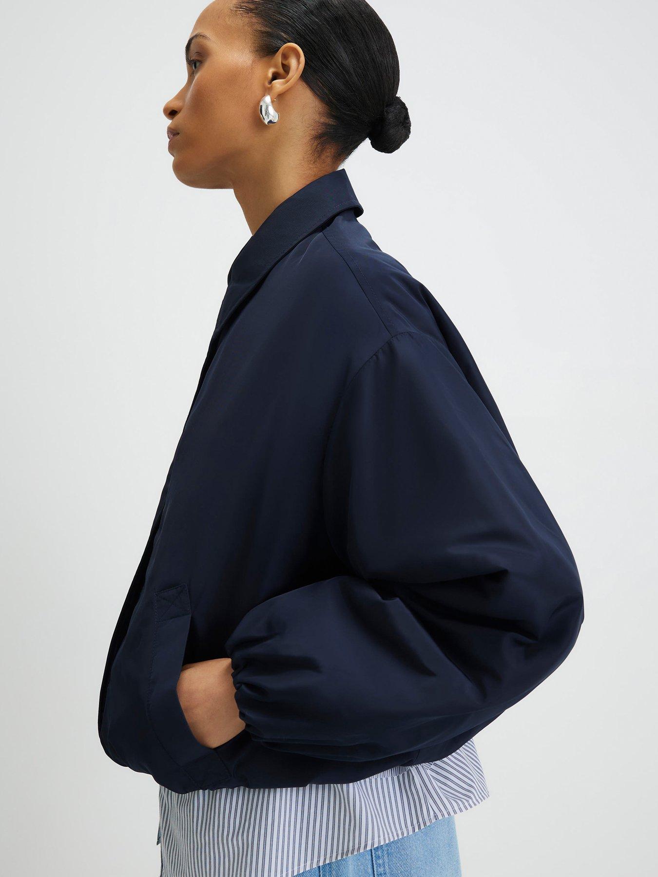 Image 3 of 4 of River Island Technical Bubble Hem Jacket - Navy Blue