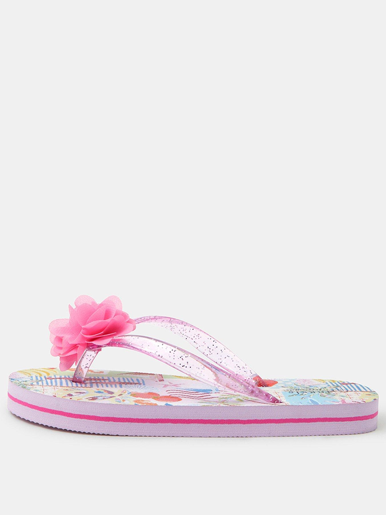 Image 2 of 3 of Accessorize Girls Corsage Flip Flops - Multi