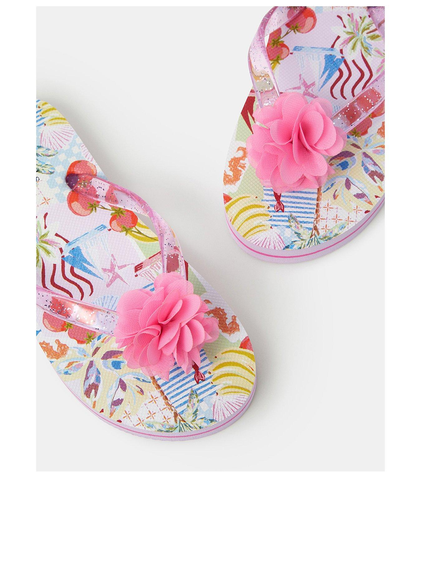 Image 3 of 3 of Accessorize Girls Corsage Flip Flops - Multi