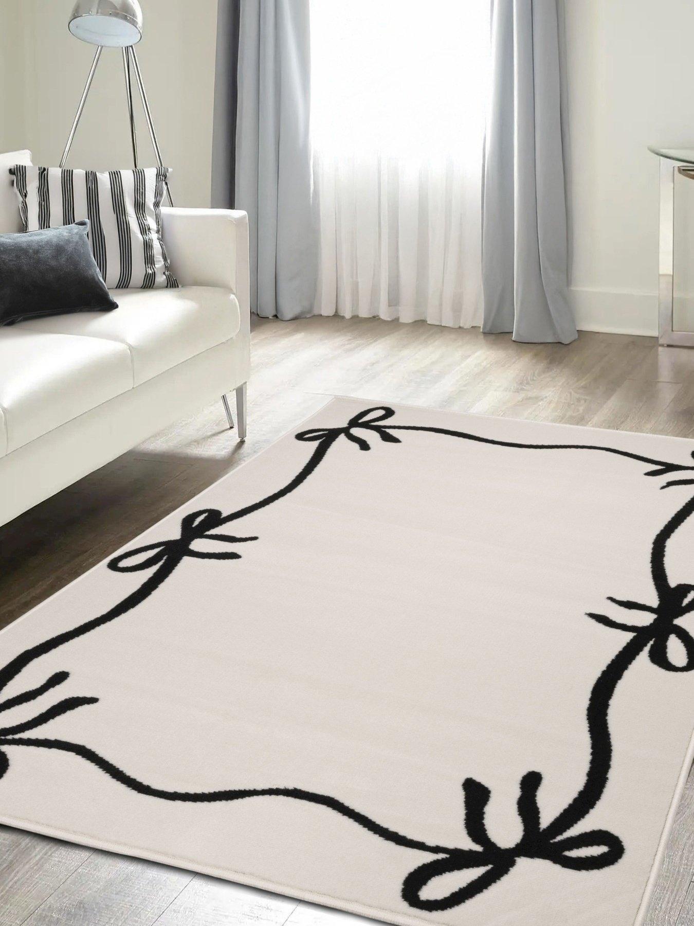 Very Home Maestro Bow Border Rug - Monochrome