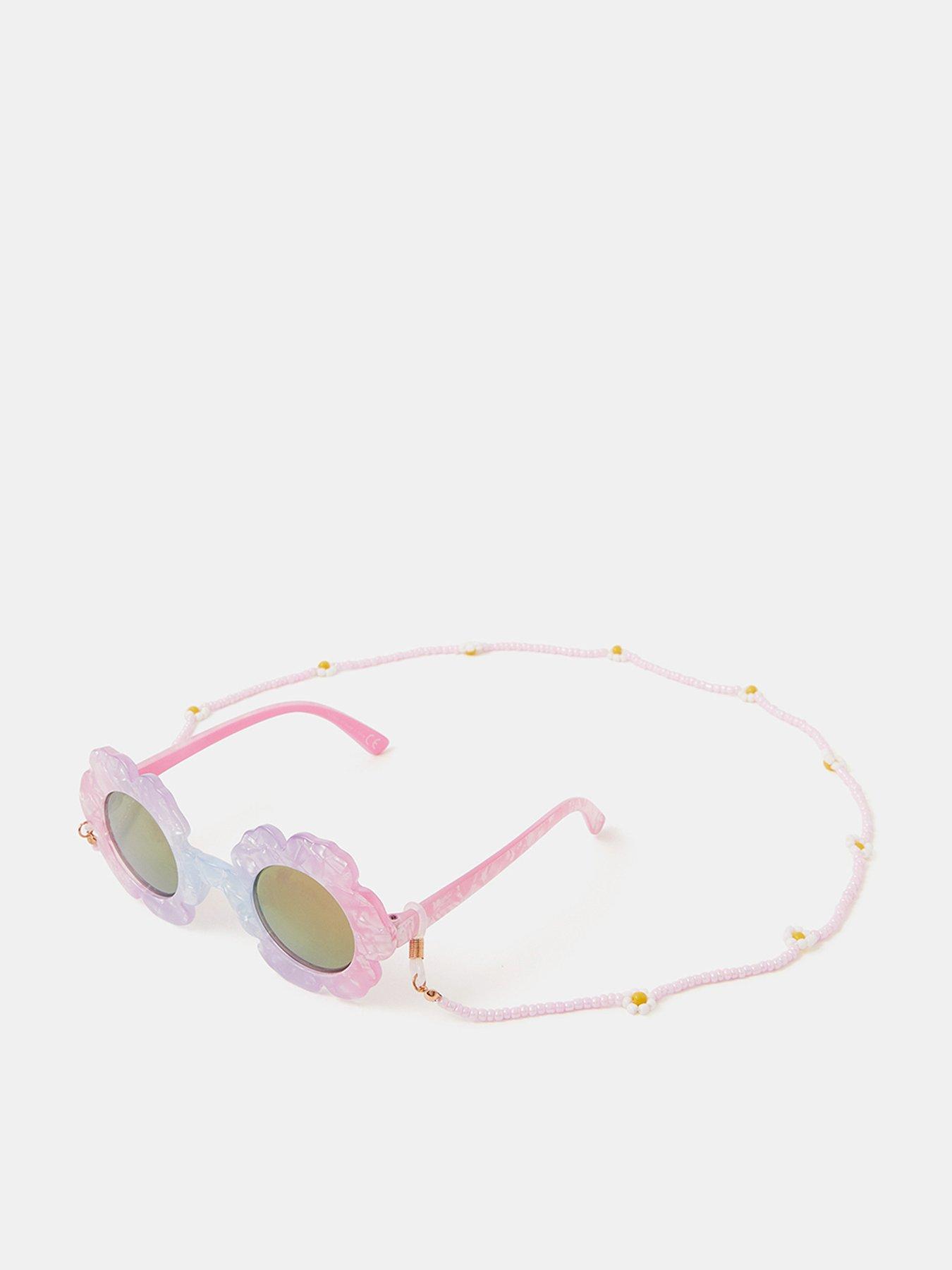 front image of accessorize-girls-flower-sunglasses-bundle-pink