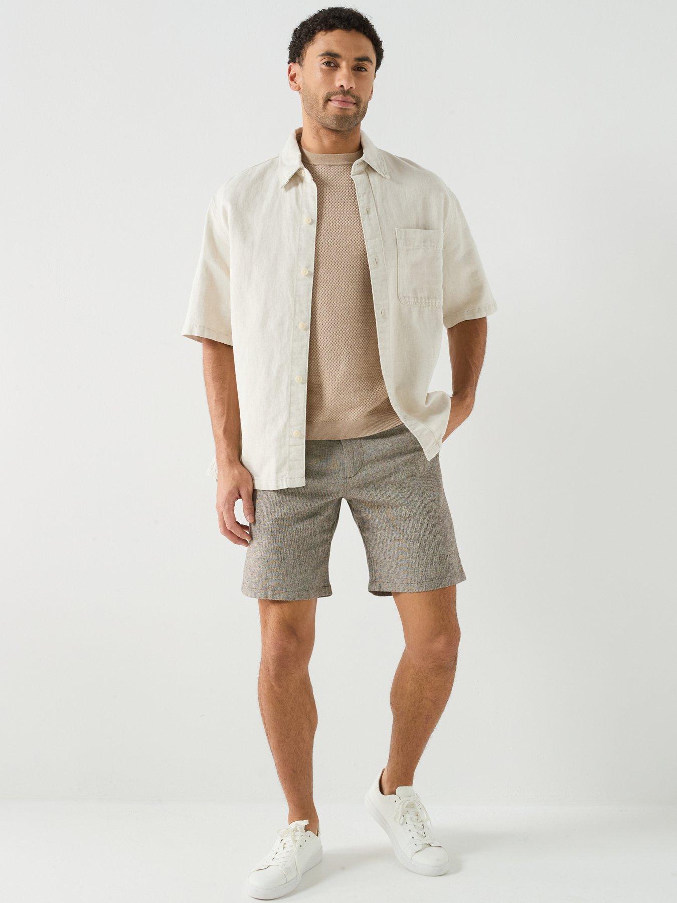 image of selected-brody-slim-fit-linen-shorts