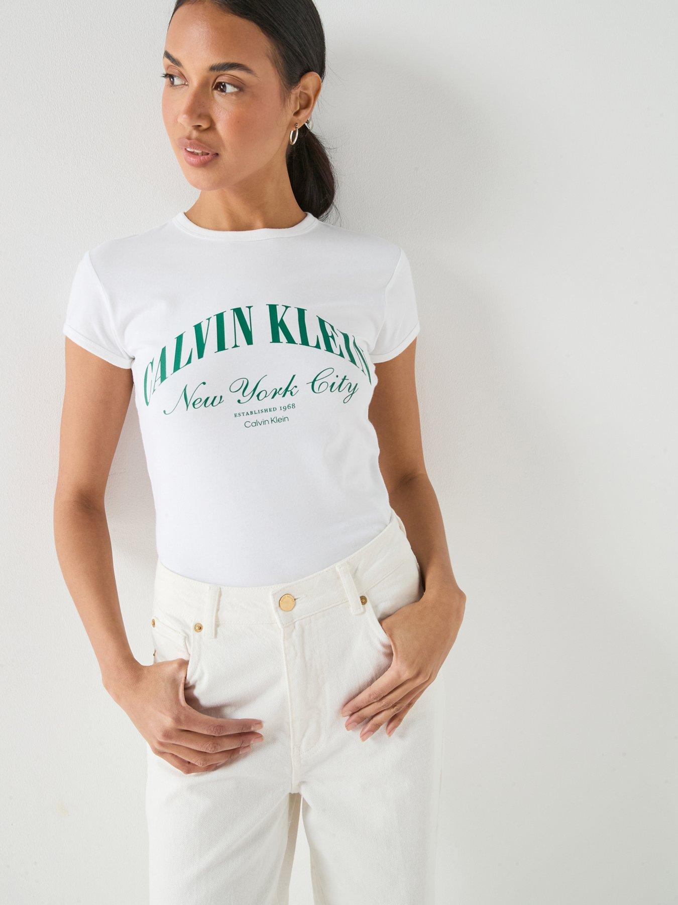 Calvin Klein Jeans Short Sleeve Graphic Logo Baby T-Shirt - White
