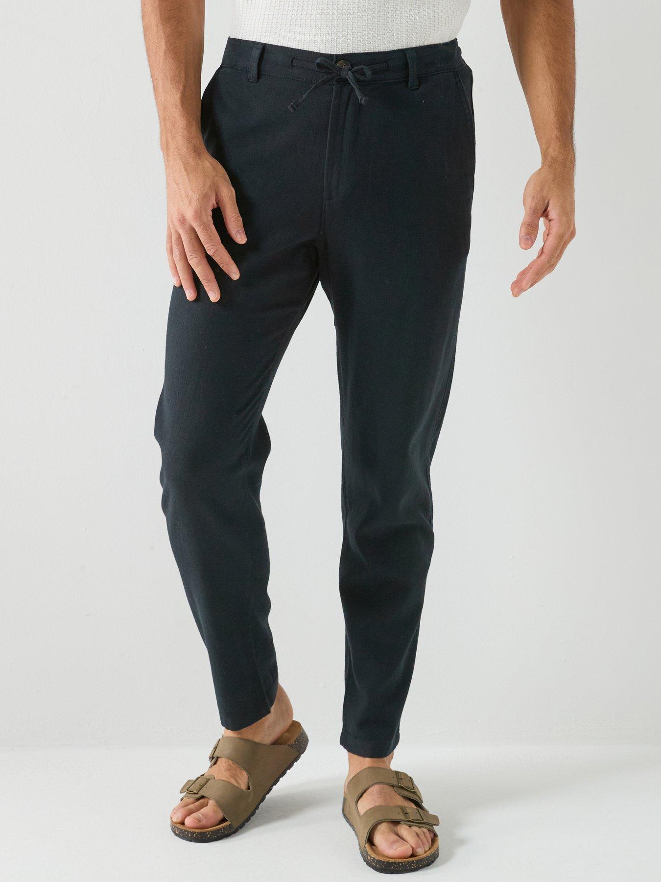  image of selected-brody-slim-fit-linen-trousers