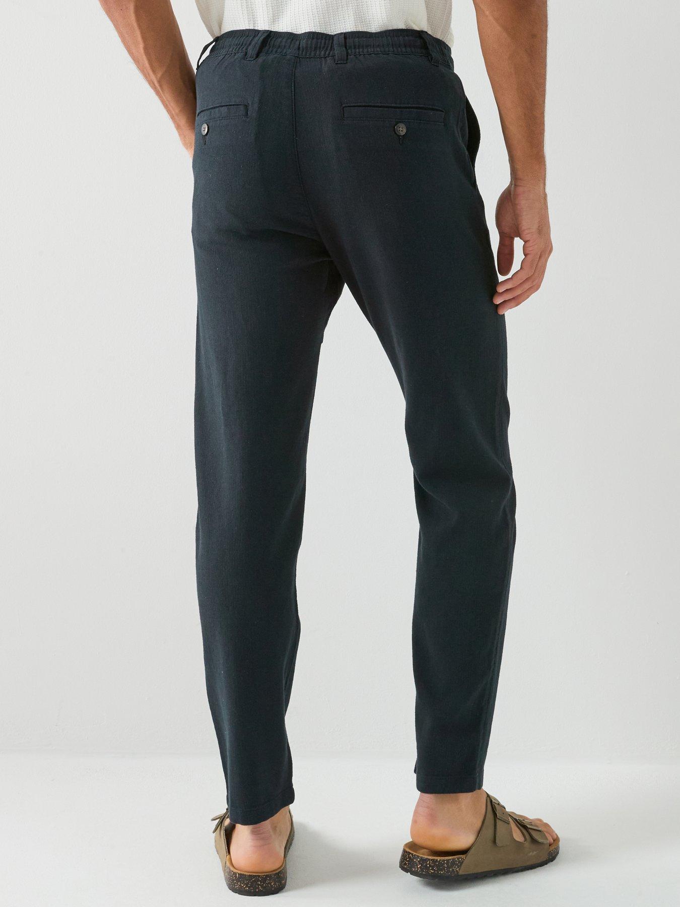  image of selected-brody-slim-fit-linen-trousers