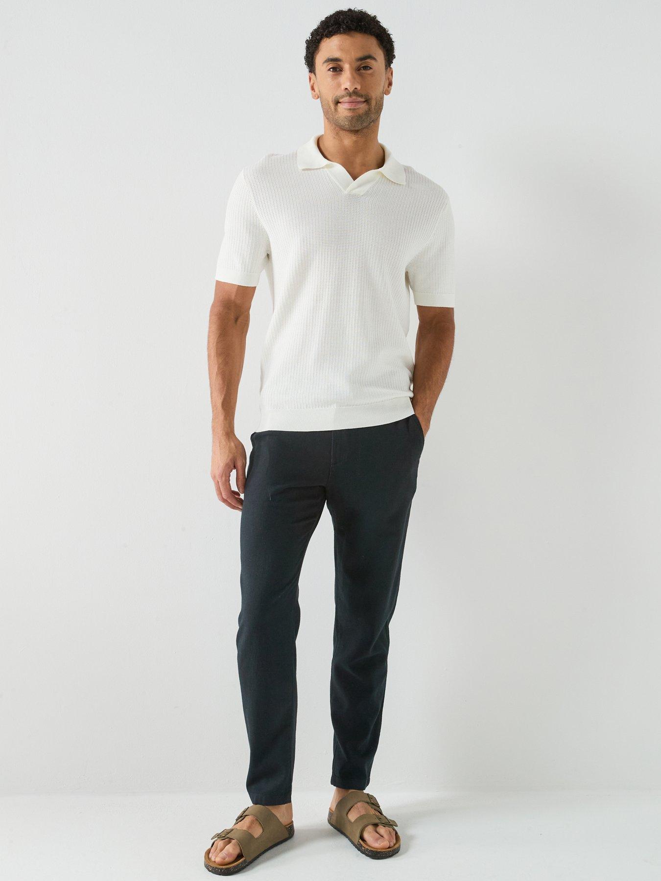  image of selected-brody-slim-fit-linen-trousers