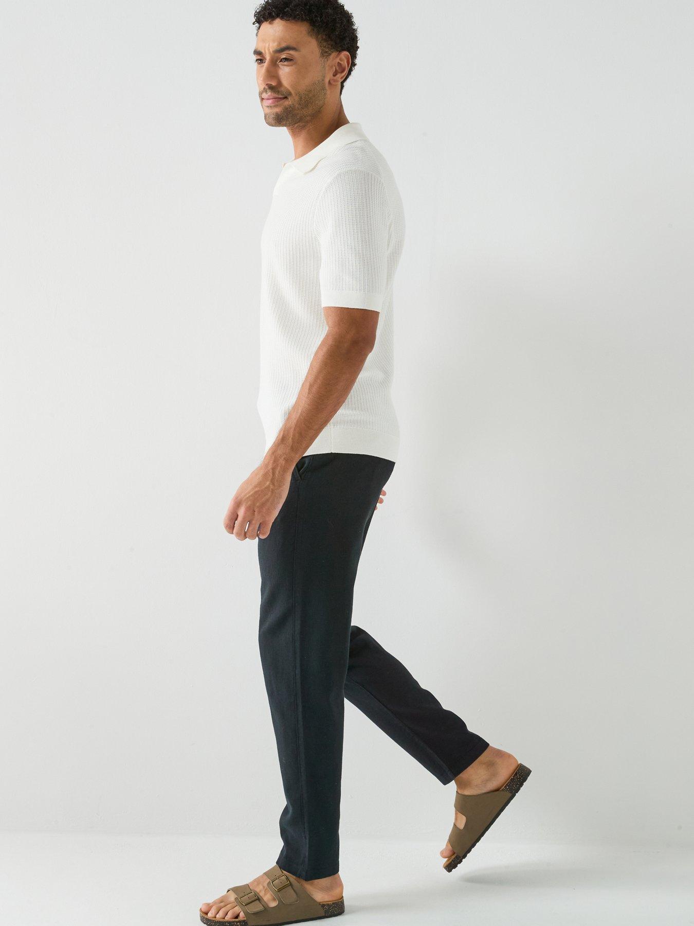  image of selected-brody-slim-fit-linen-trousers