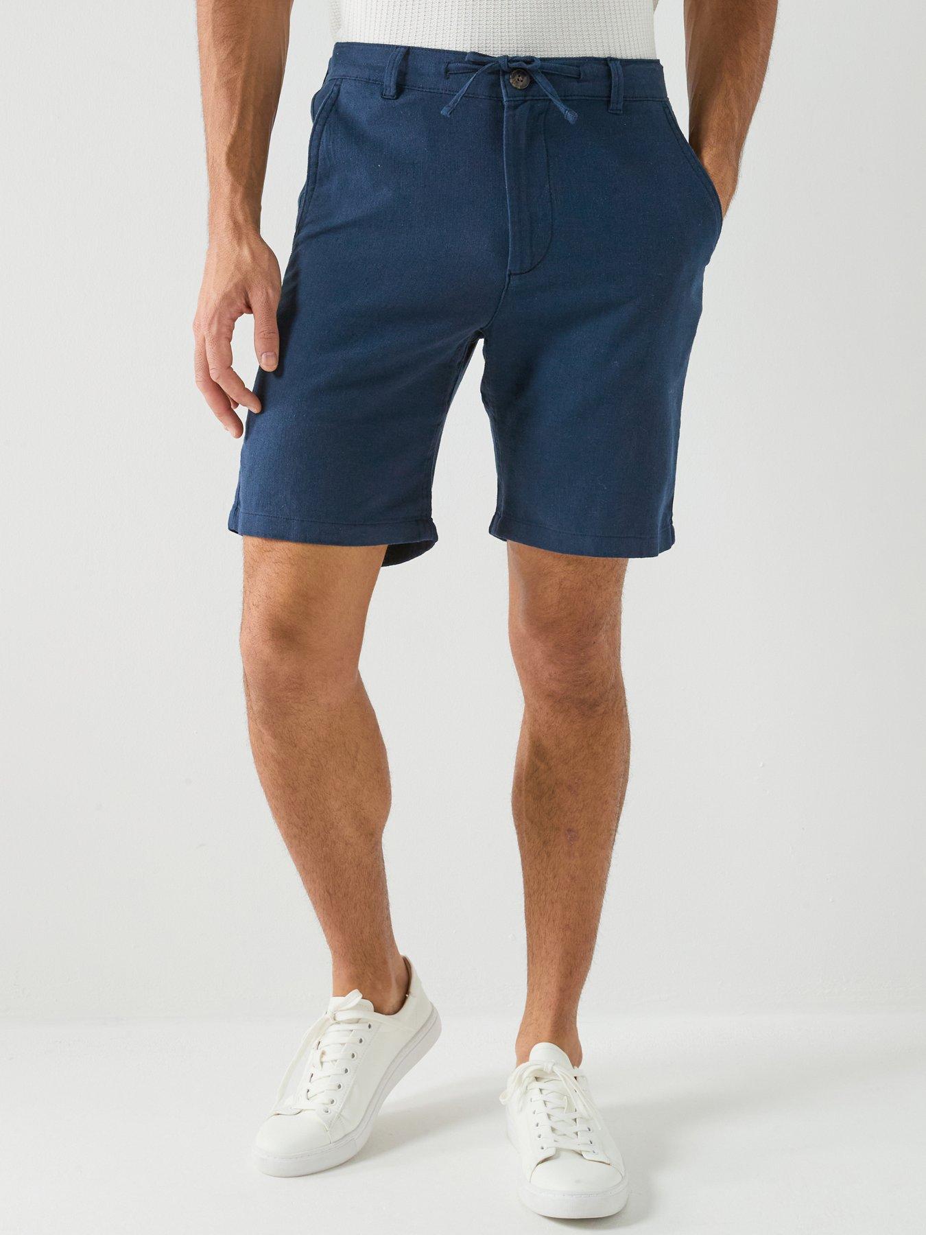 front image of selected-selected-brody-slim-fit-linen-shorts