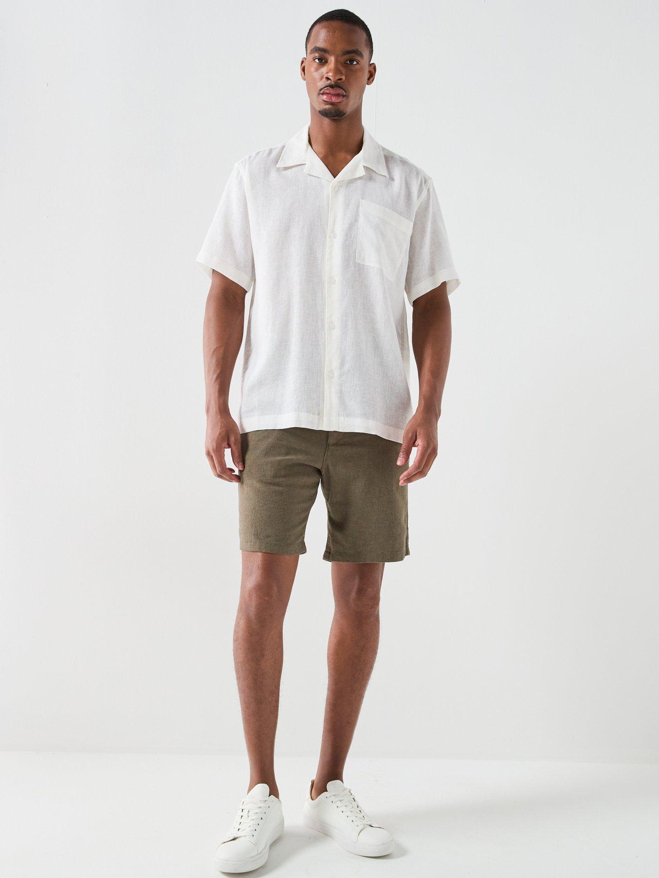 Image 3 of 4 of Selected Selected Brody Slim Fit Linen Shorts