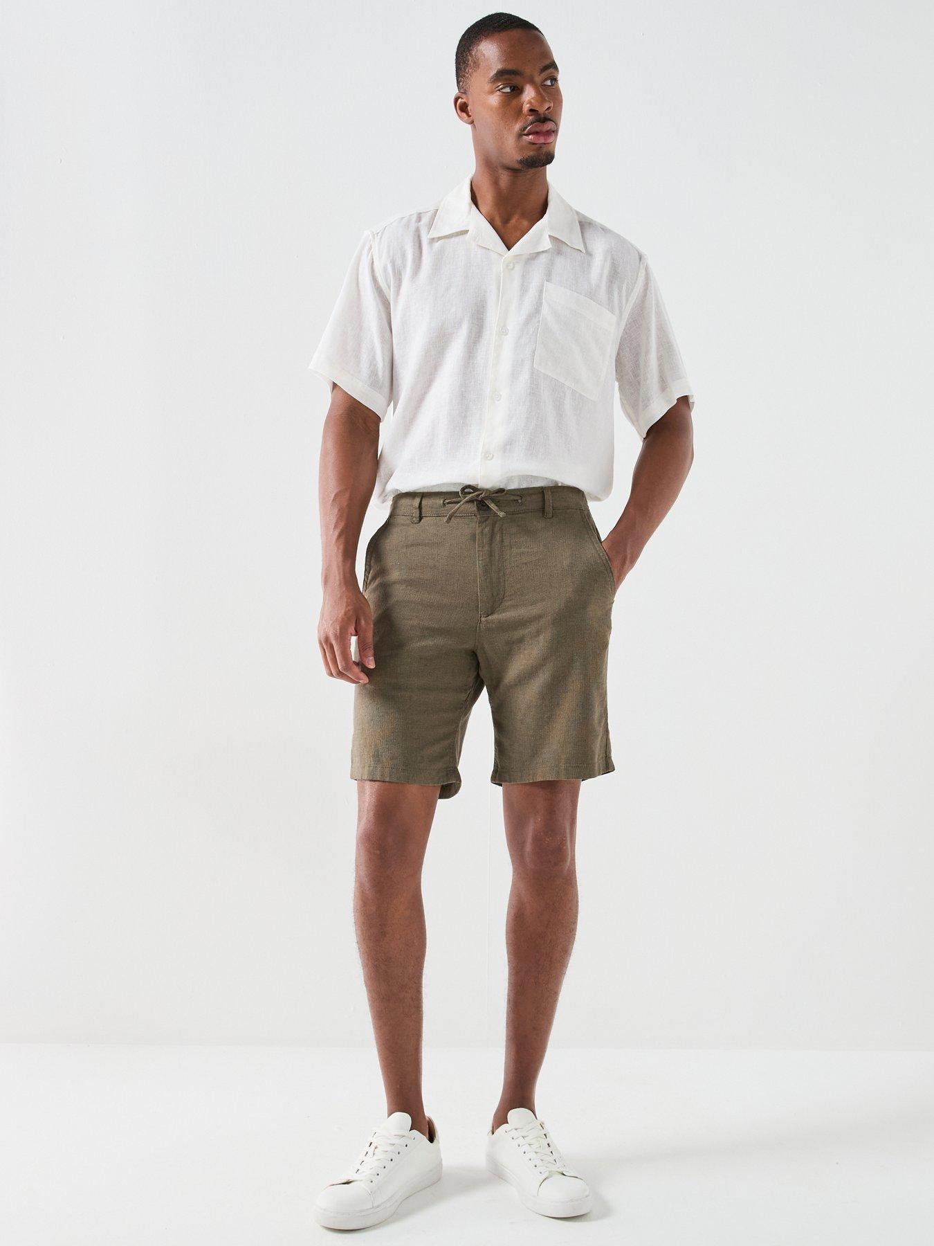 Image 4 of 4 of Selected Selected Brody Slim Fit Linen Shorts