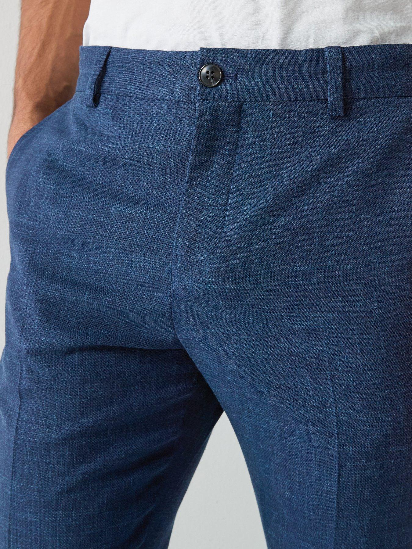Image 4 of 6 of Selected Oasis Slim Fit Linen Suit Trousers