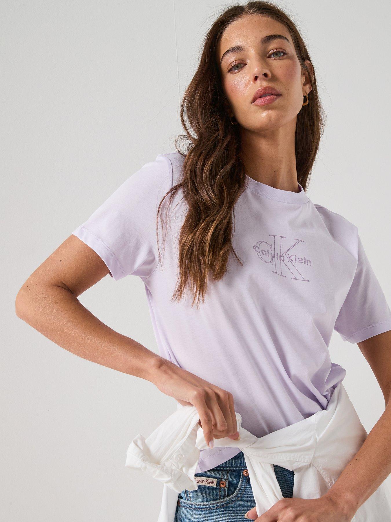 Calvin Klein Jeans Short Sleeve Classic Monologo T-Shirt - Purple