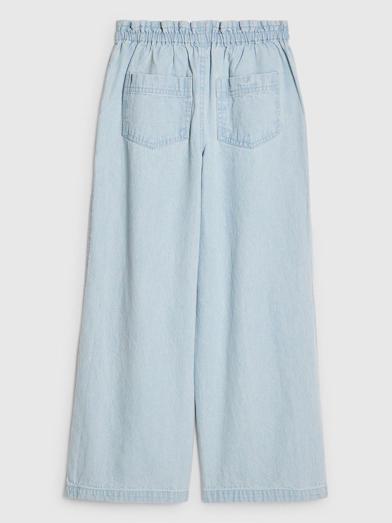 Image 2 of 4 of River Island Older Girls Wide Leg Jeans - Blue