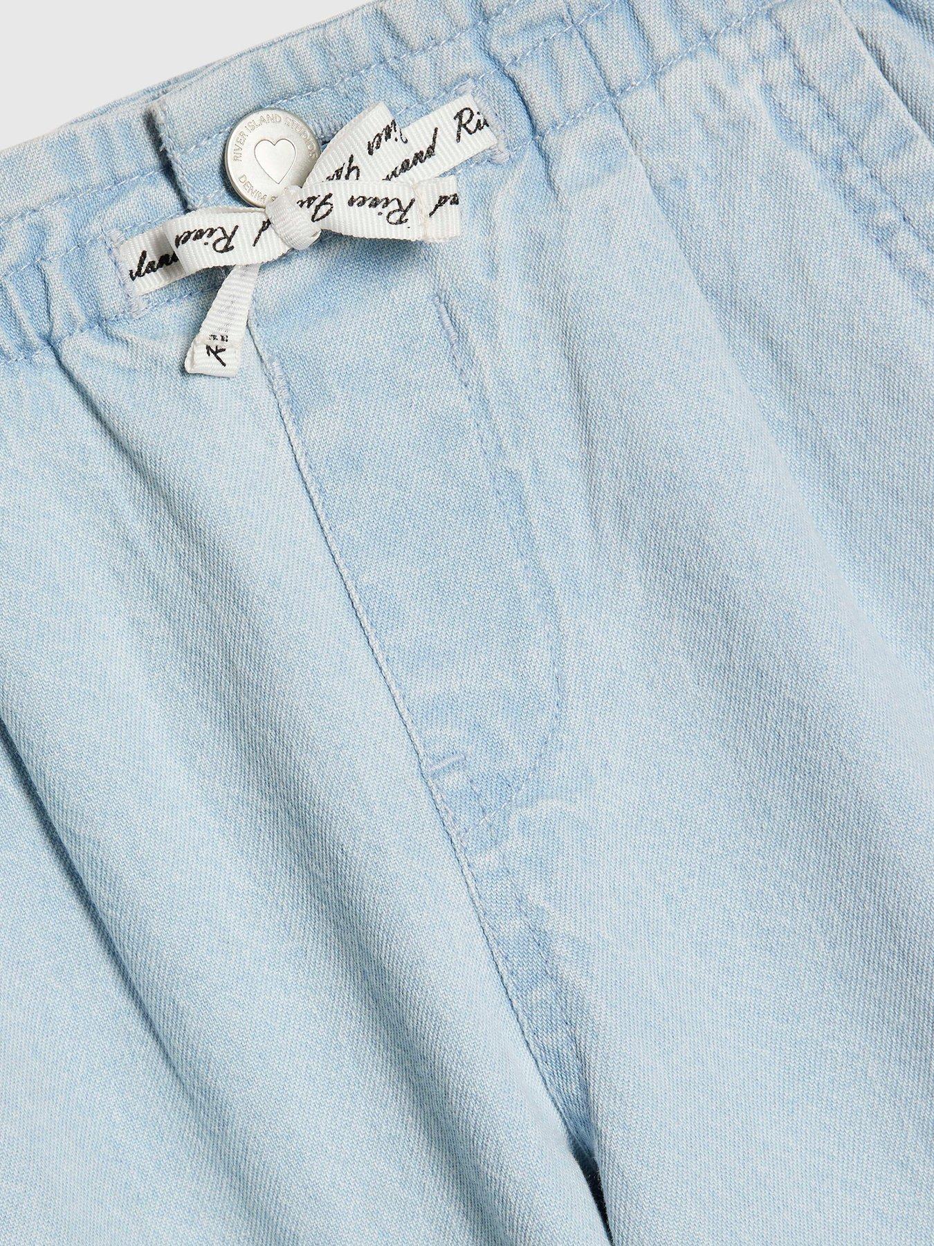 Image 3 of 4 of River Island Older Girls Wide Leg Jeans - Blue