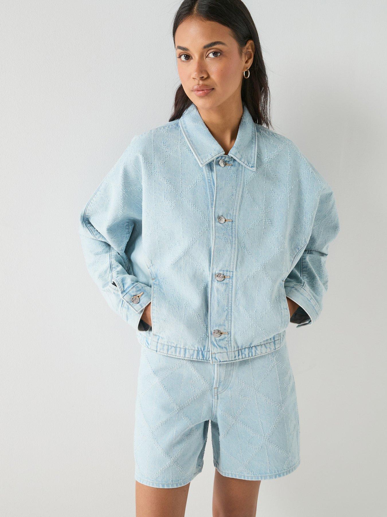 Calvin Klein Jeans Needle Punch Denim Trucker Jacket - CK Tropic