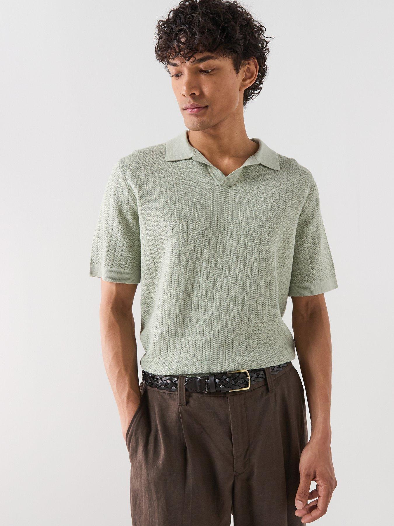 selected-selected-mattis-linen-blend-open-collar-polo-shirt