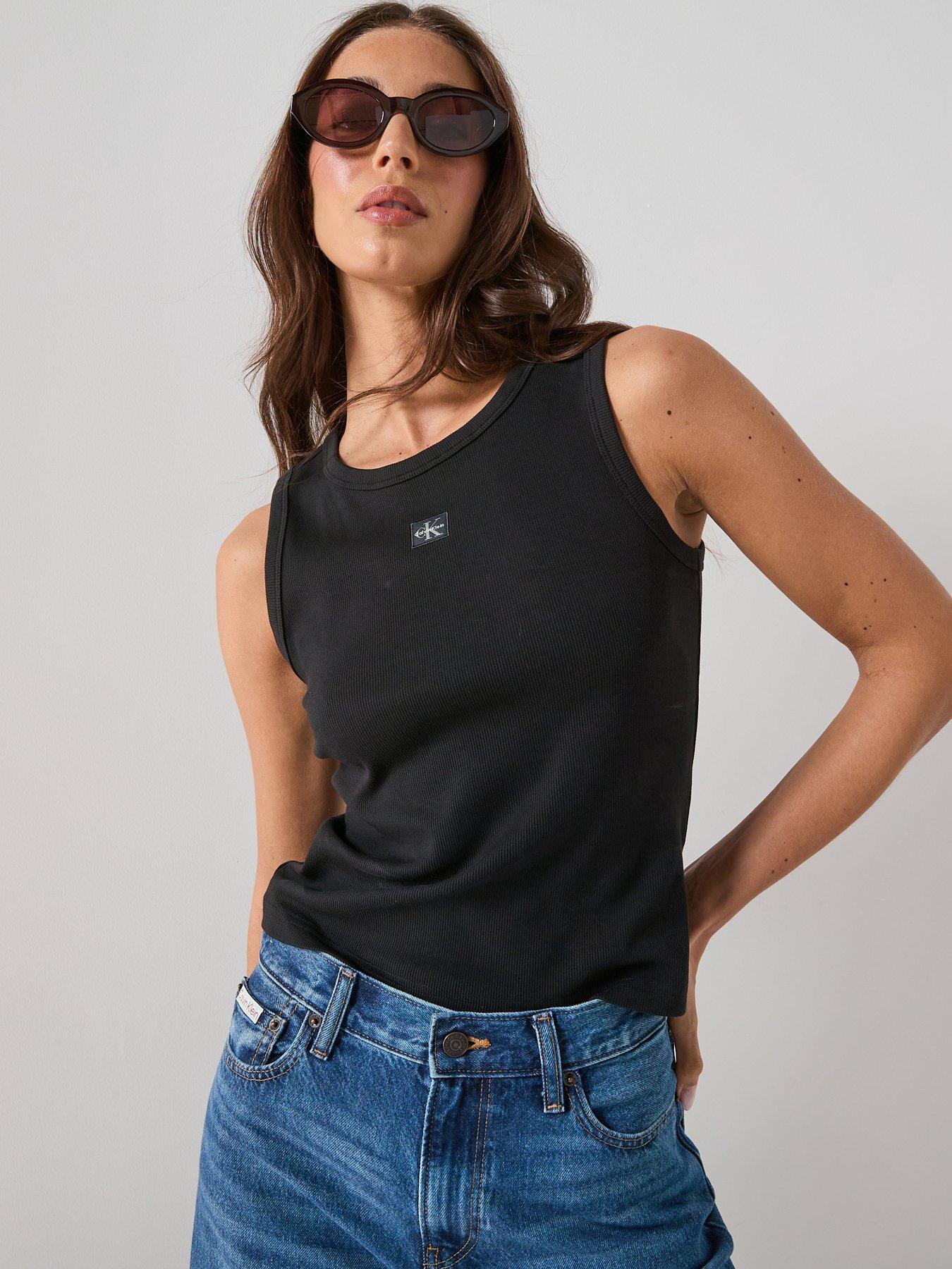 Calvin Klein Jeans Baby Rib Tank Top - Black