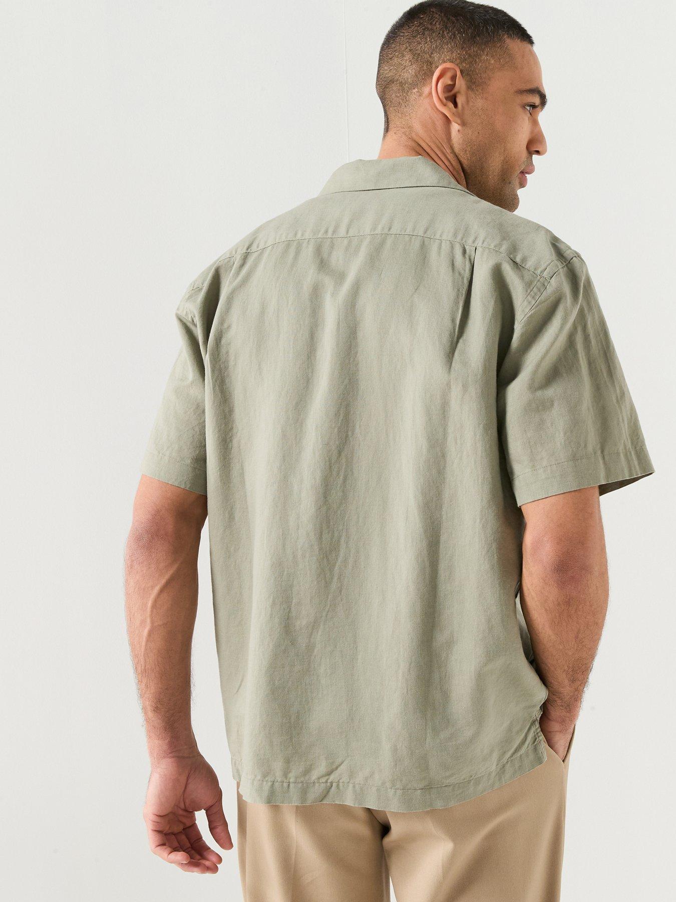Image 2 of 5 of Selected Clay Short Sleeve Linen Blend Shirt