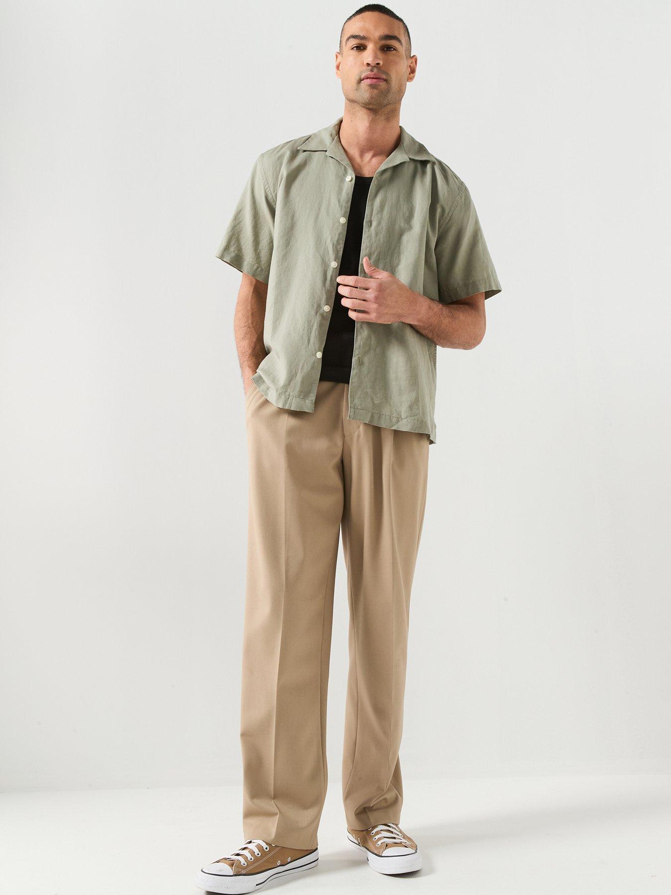 Image 3 of 5 of Selected Clay Short Sleeve Linen Blend Shirt