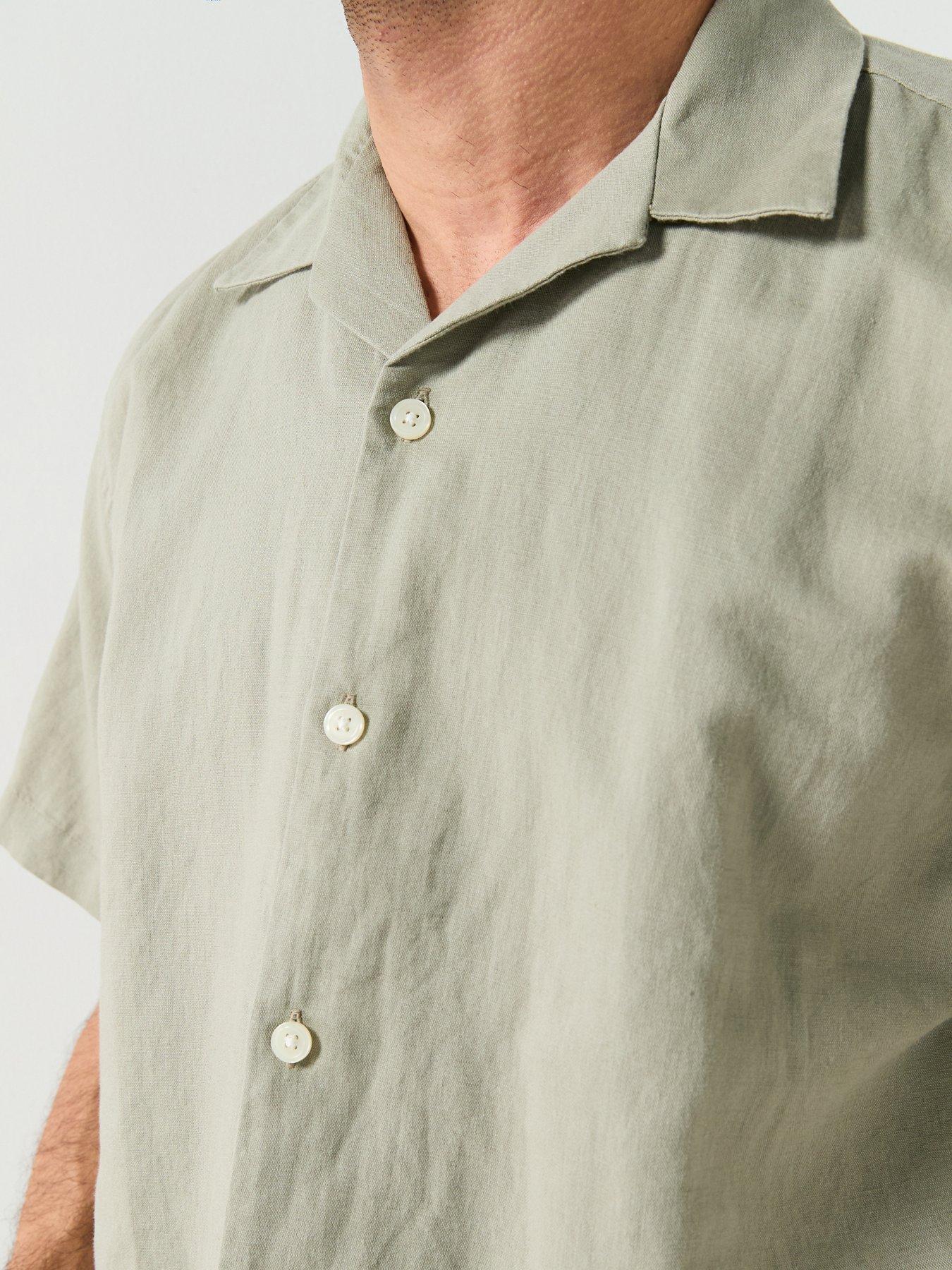 Image 4 of 5 of Selected Clay Short Sleeve Linen Blend Shirt