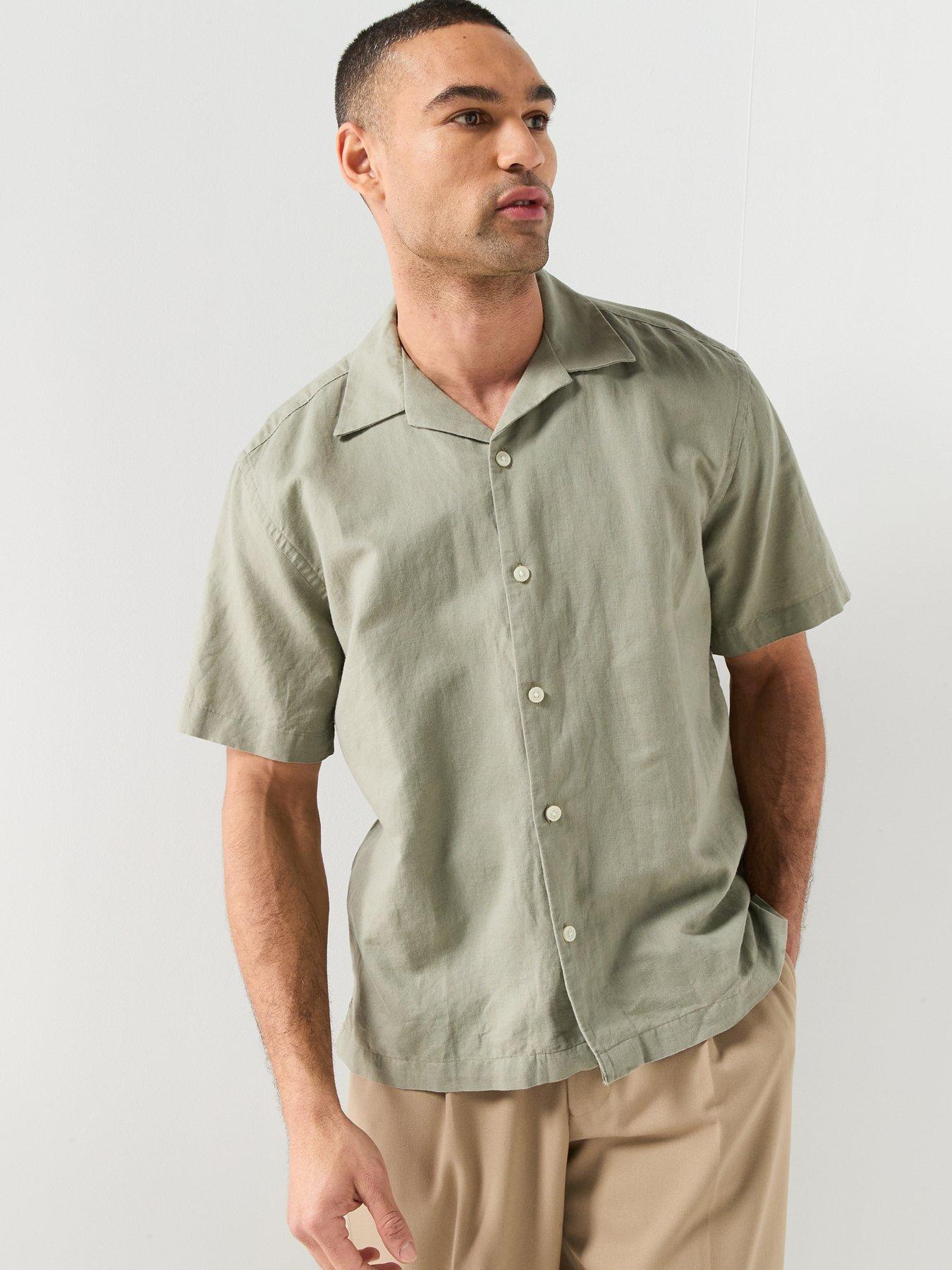 Image 5 of 5 of Selected Clay Short Sleeve Linen Blend Shirt