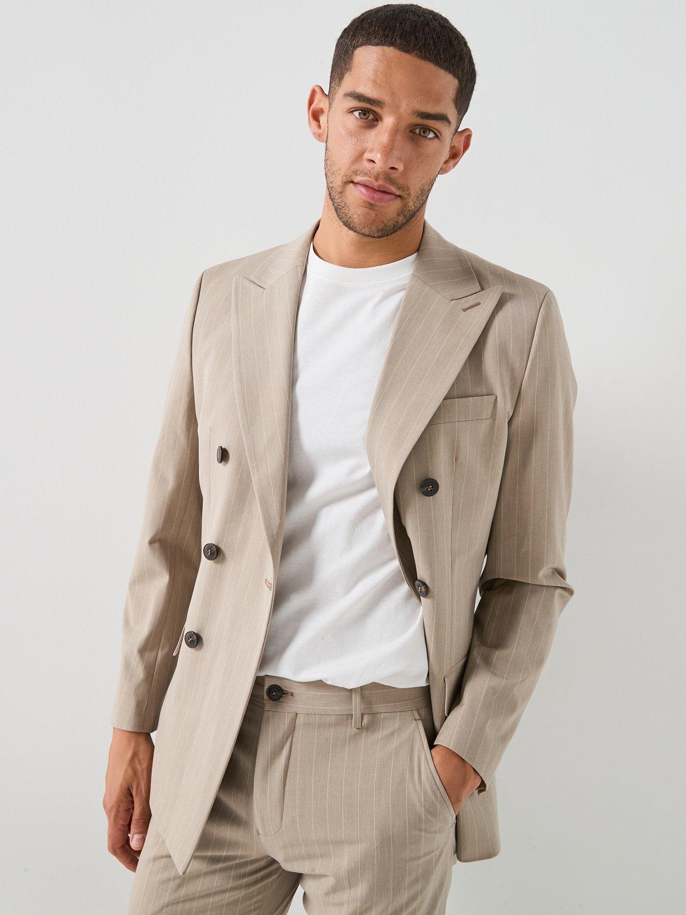 Selected Liam Pinstripe Double Breasted Suit Jacket