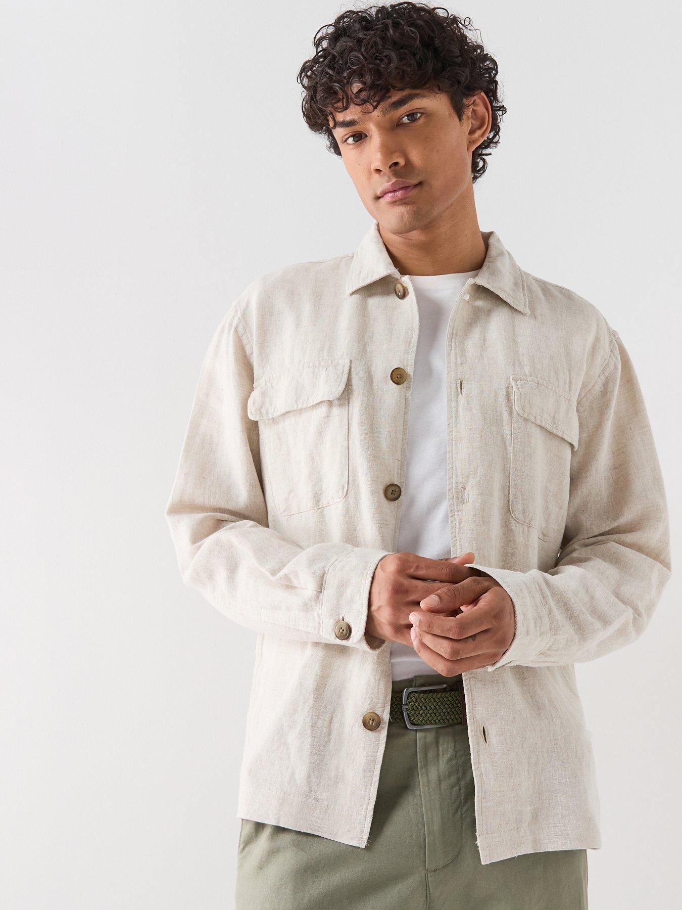 selected-leroy-linen-blend-overshirt-cream