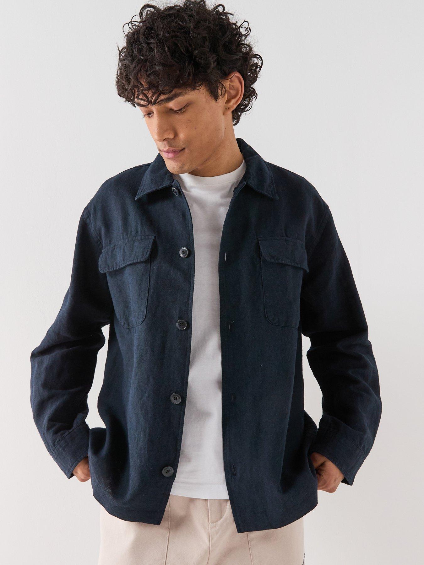 selected-leroy-linen-blend-overshirt-black
