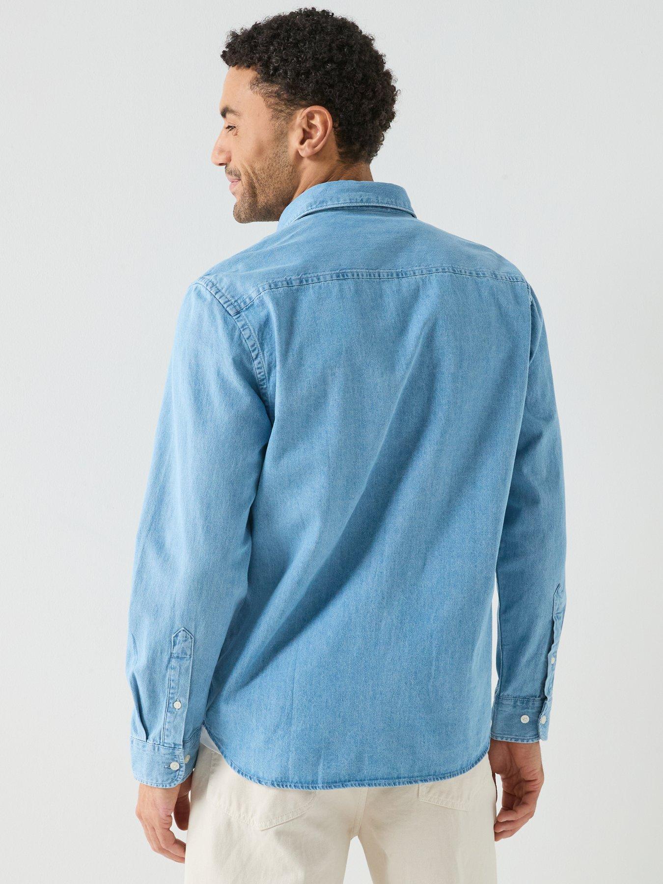  image of selected-carlo-lond-sleeve-denim-shirt