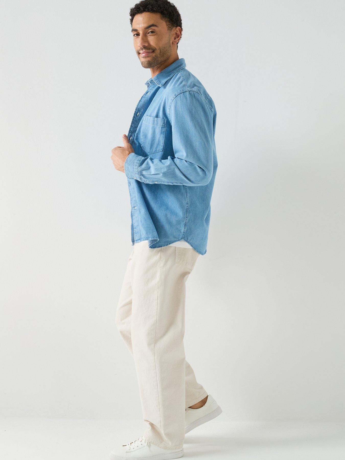 image of selected-carlo-lond-sleeve-denim-shirt
