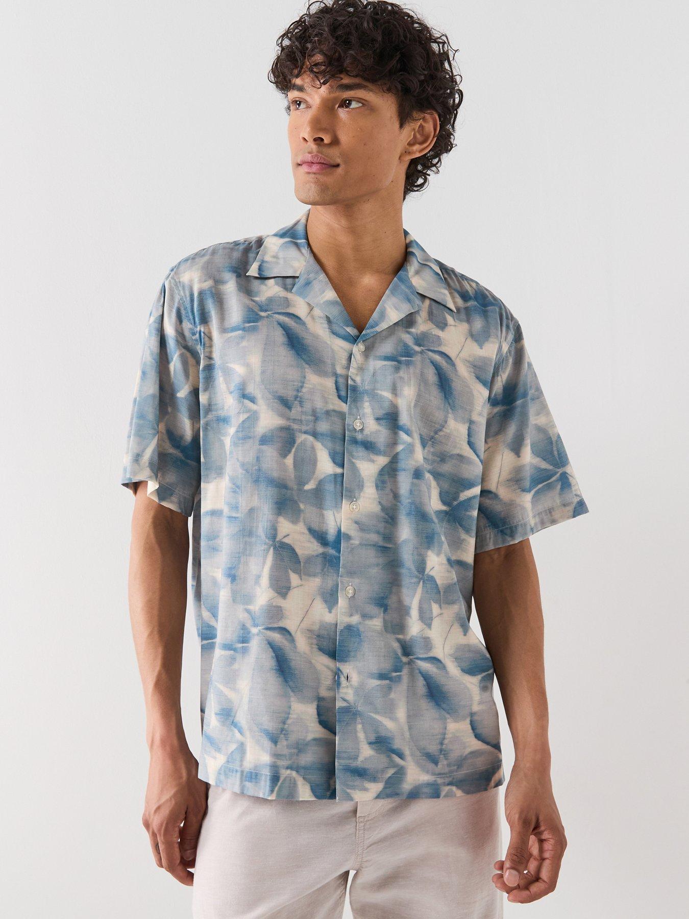 Selected Air Mix Short Sleeve Shirt - Blue