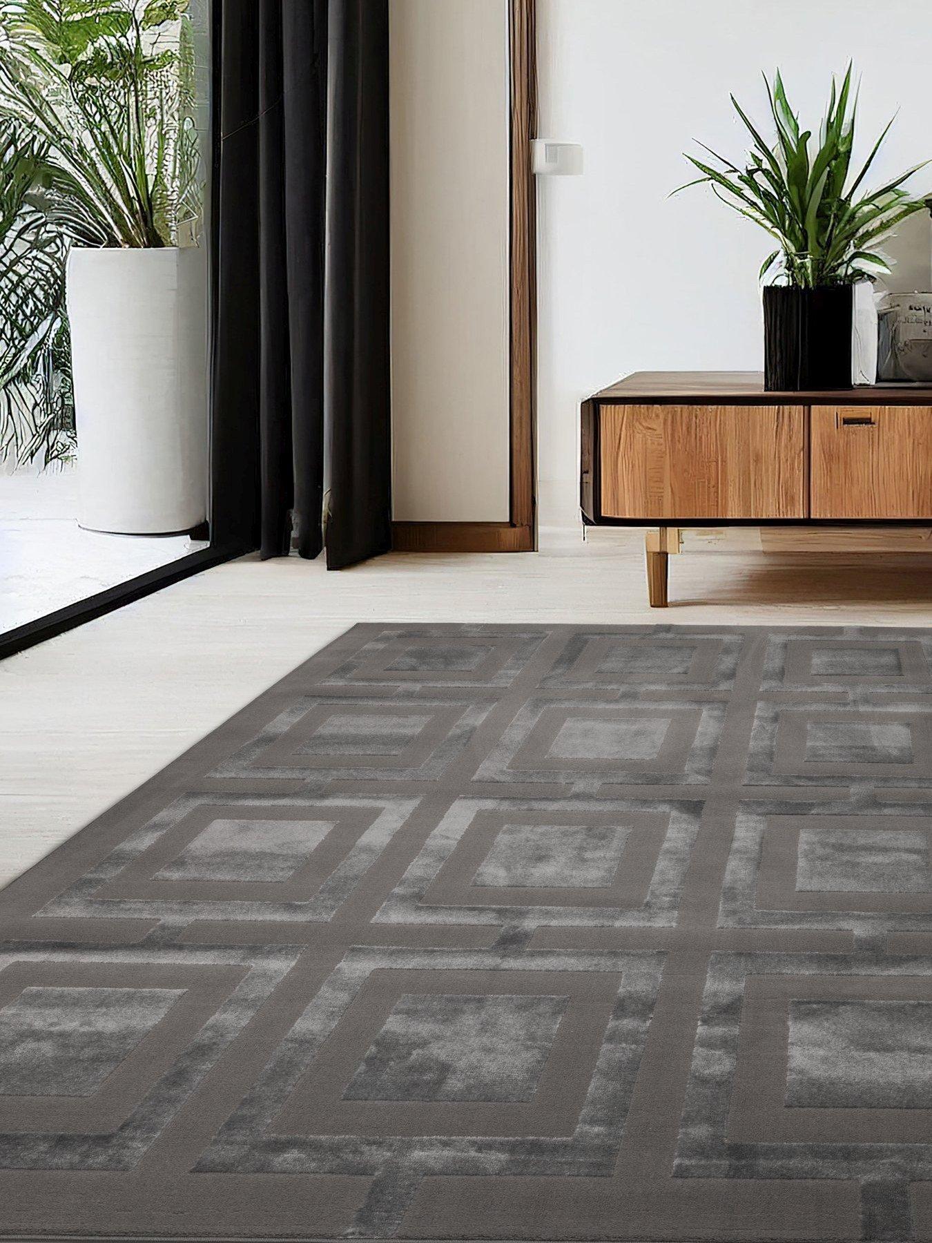 The Very Collection Atelier Squares Rug - Charcoal