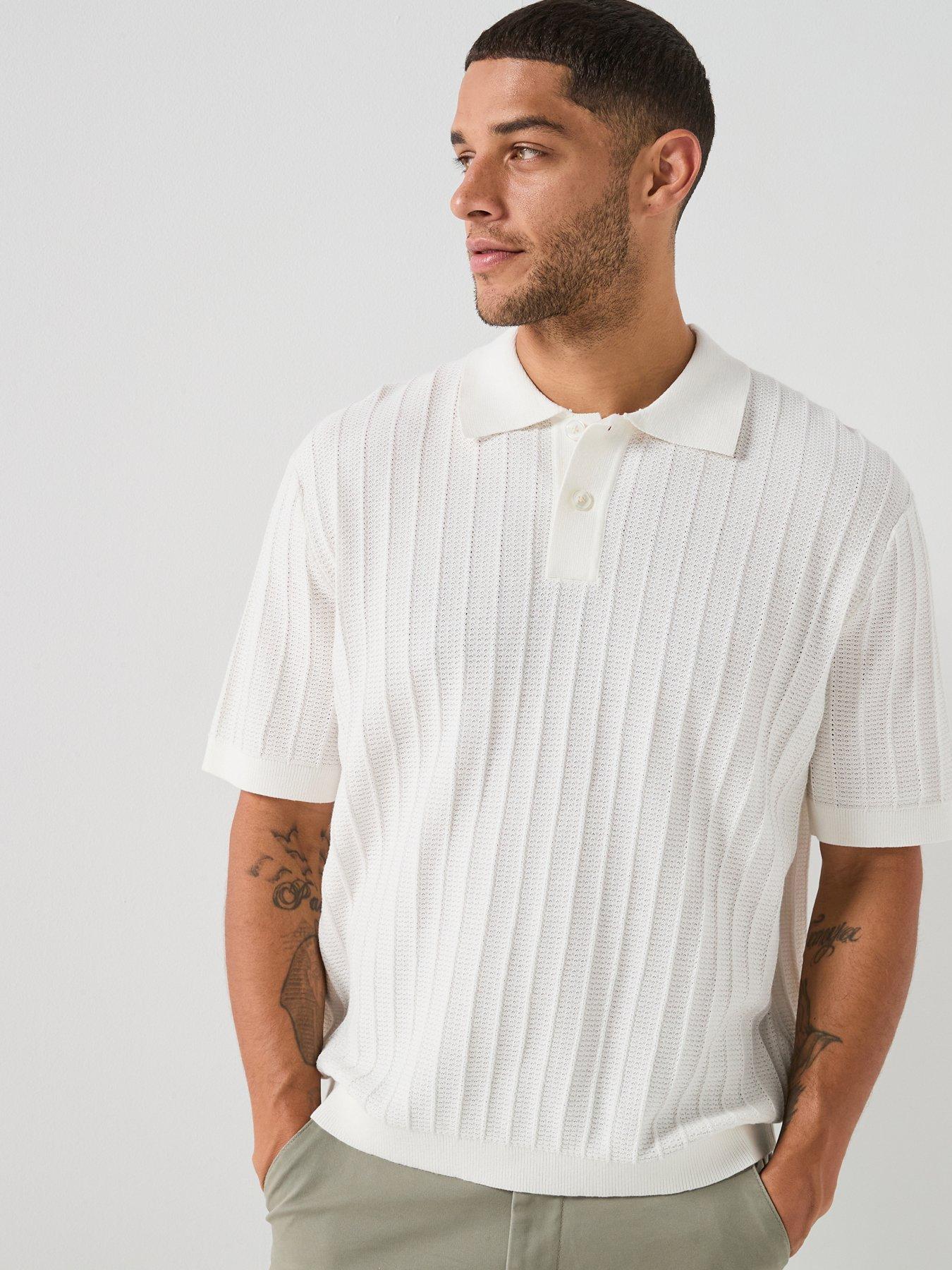 Selected Dane Short Sleeve Knit Structure Polo Shirt