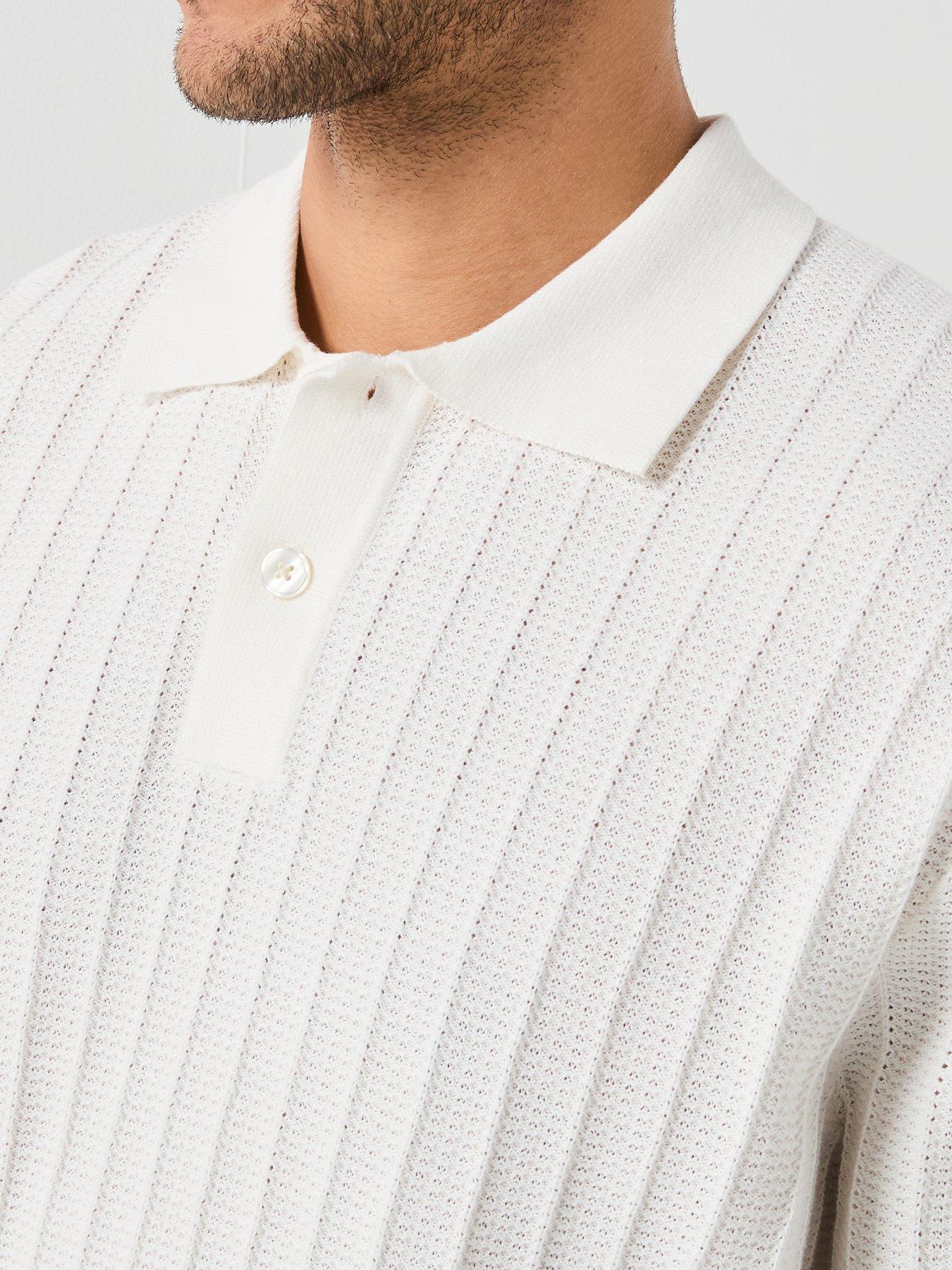 Image 4 of 4 of Selected Dane Short Sleeve Knit Structure Polo Shirt