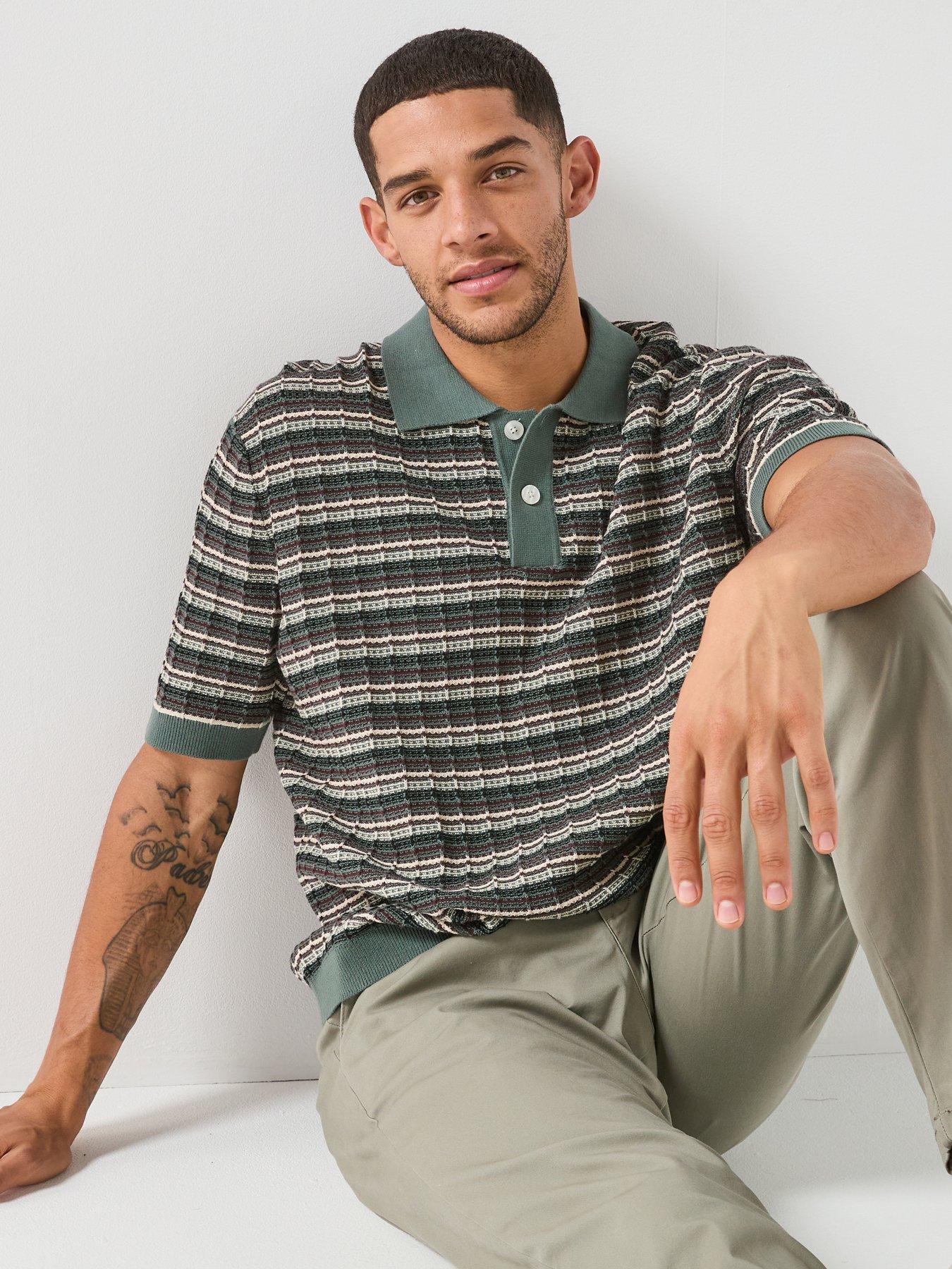 Selected Dane Short Sleeve Knit Structure Polo Shirt