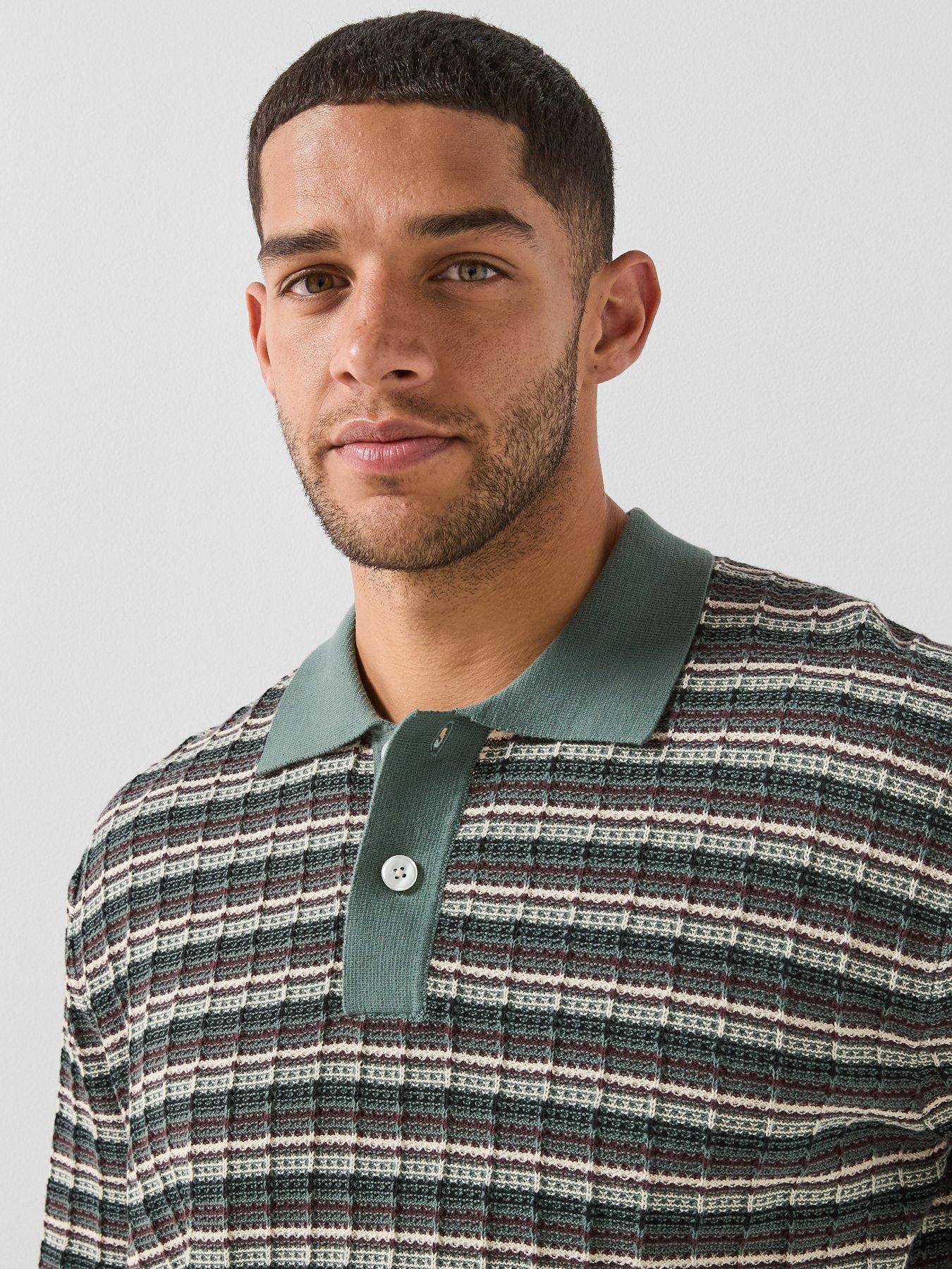 Image 4 of 5 of Selected Dane Short Sleeve Knit Structure Polo Shirt