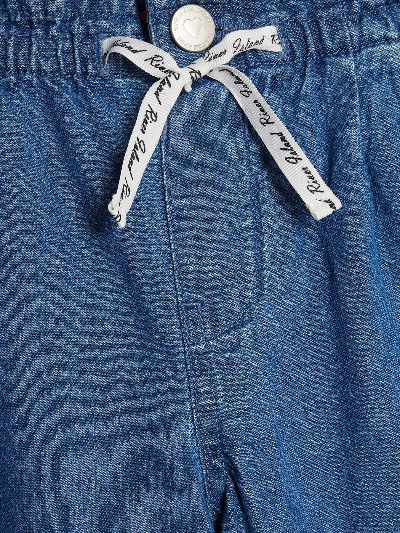  image of river-island-older-girls-wide-leg-pull-on-jeans-blue