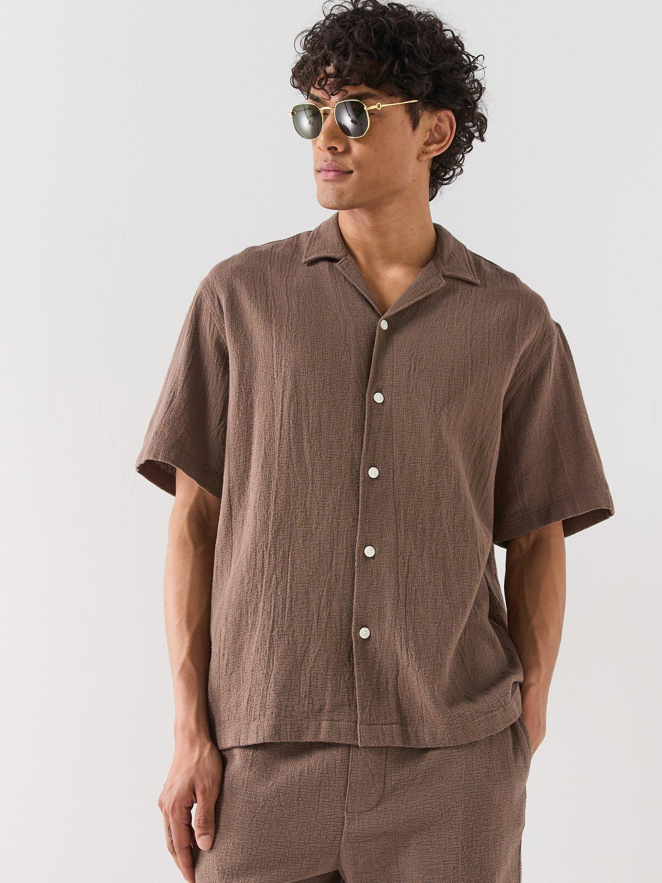 Selected Cal Short Sleeve Resort Shirt - Chocolate Chip