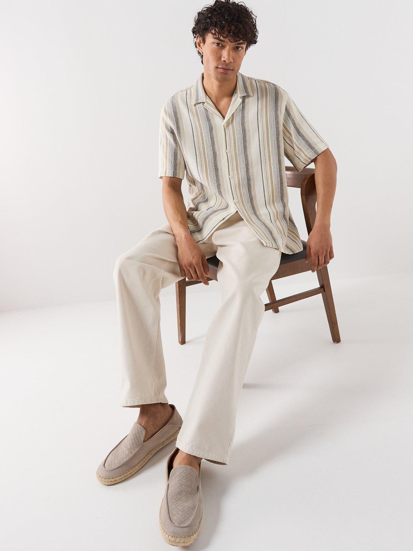 Image 4 of 6 of Selected Cal Short Sleeve Resort Shirt - Beige