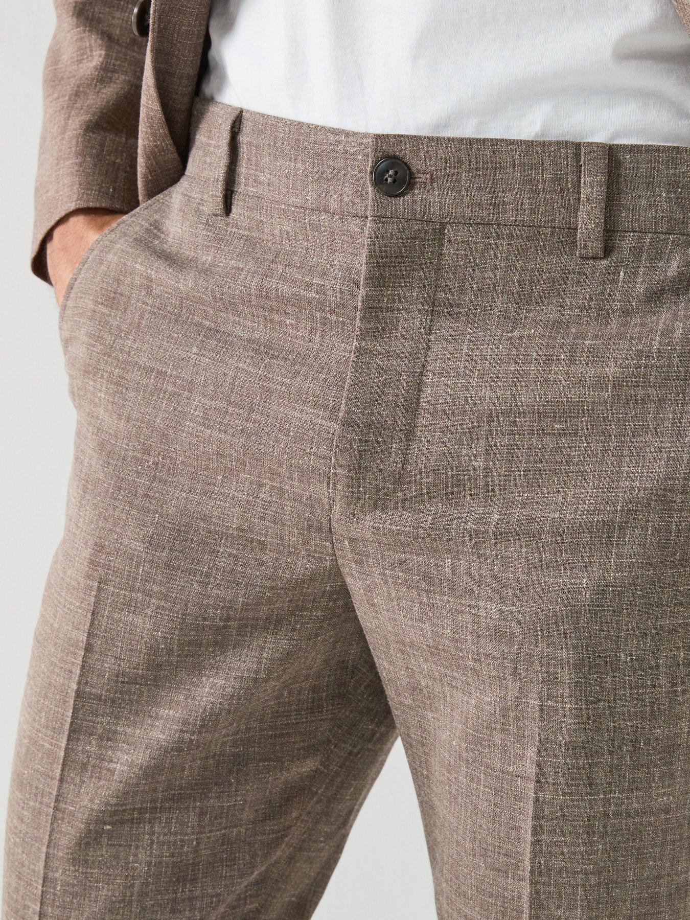 Image 4 of 6 of Selected Oasis Slim Fit Linen Suit Trousers
