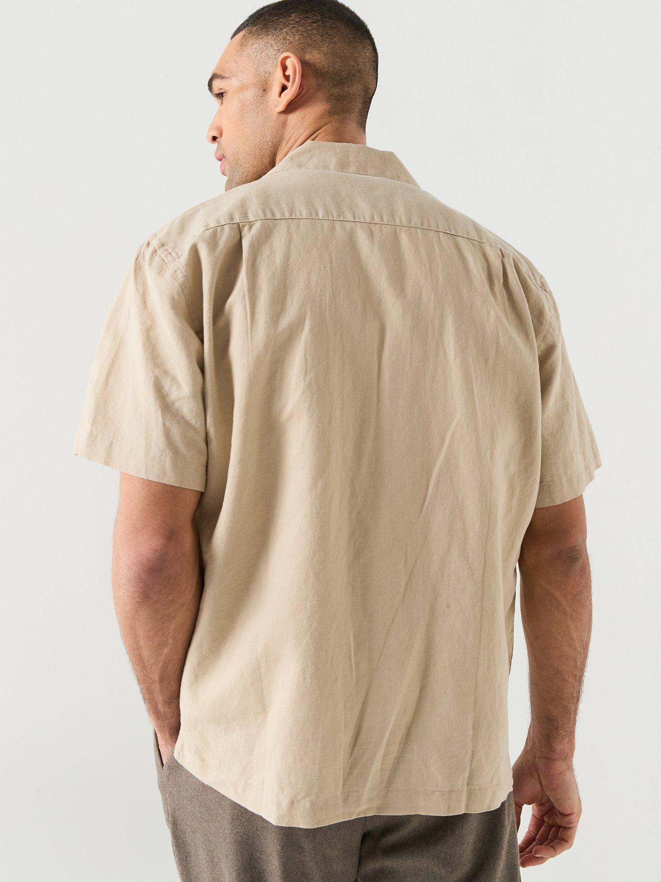 Image 2 of 5 of Selected Clay Short Sleeve Linen Blend Shirt