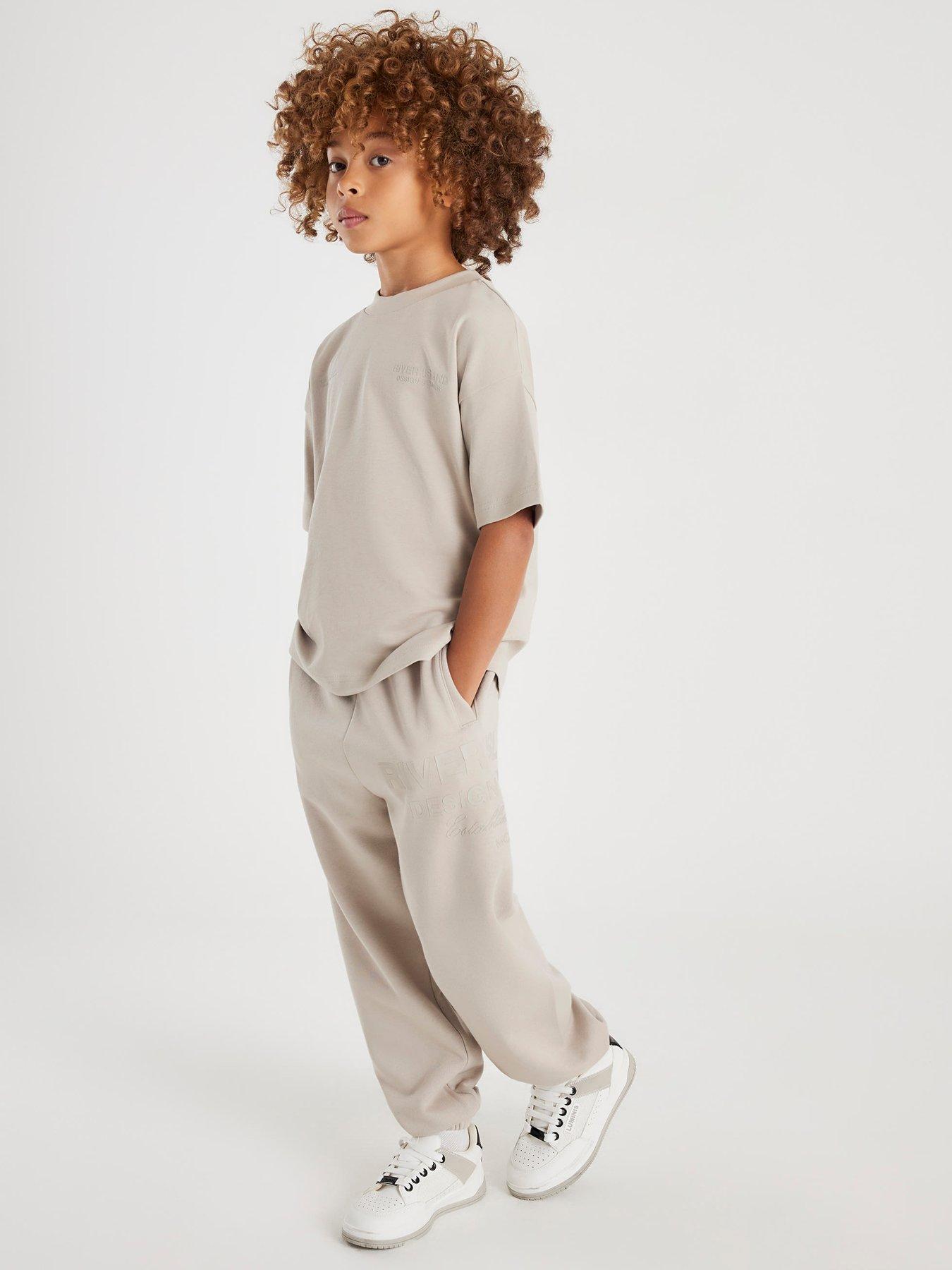 River Island Older Boys Design Studios T-Shirt Set - Cream