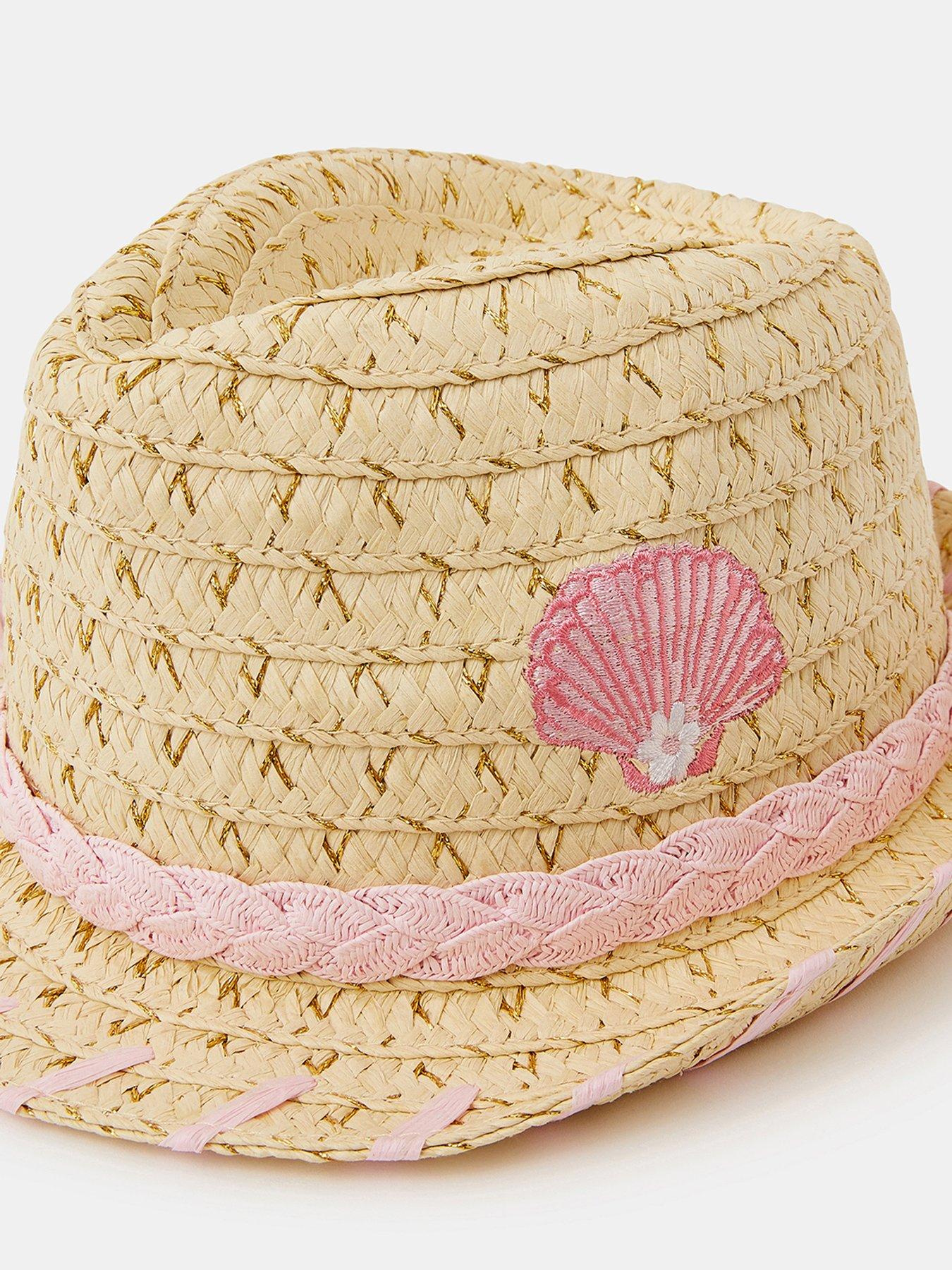  image of accessorize-girls-seashell-trilby-hat-beige