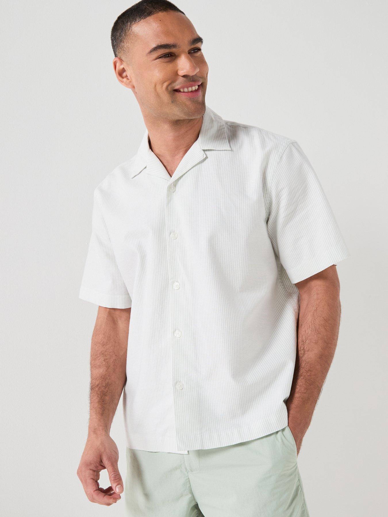 Selected Short Sleeve Resort Shirt - Aqua Grey
