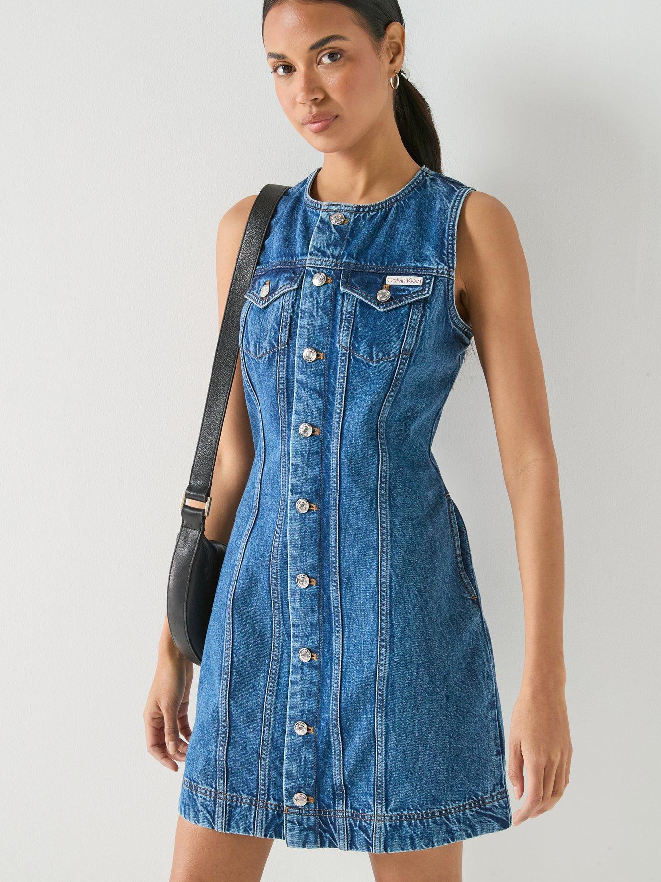 Calvin Klein Jeans Shirt Mini Dress - Blue