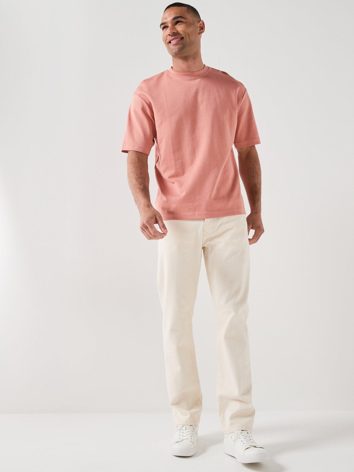  image of selected-ben-straight-fit-611-jeans-cream