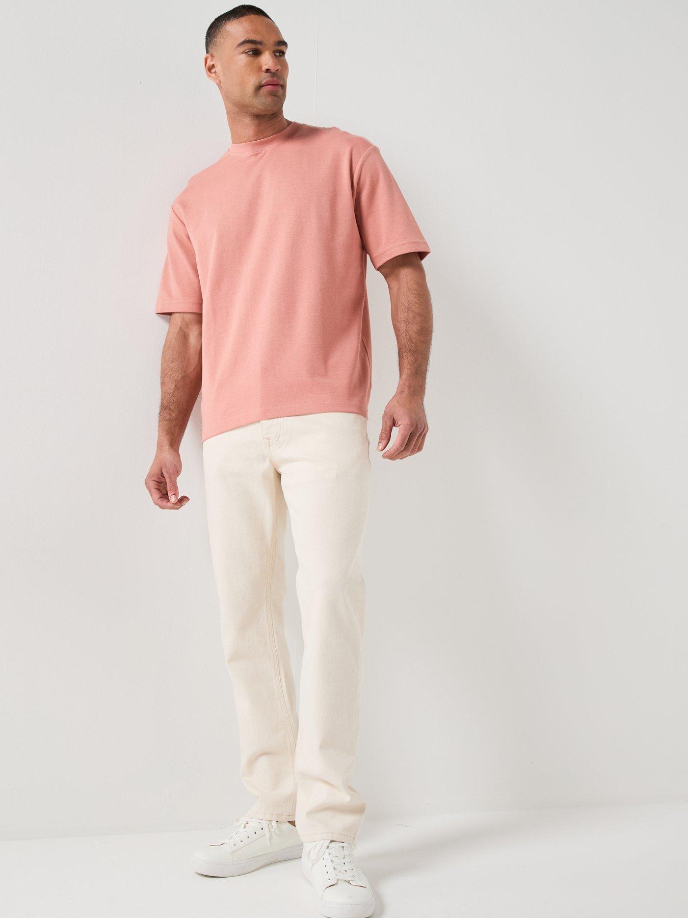  image of selected-ben-straight-fit-611-jeans-cream