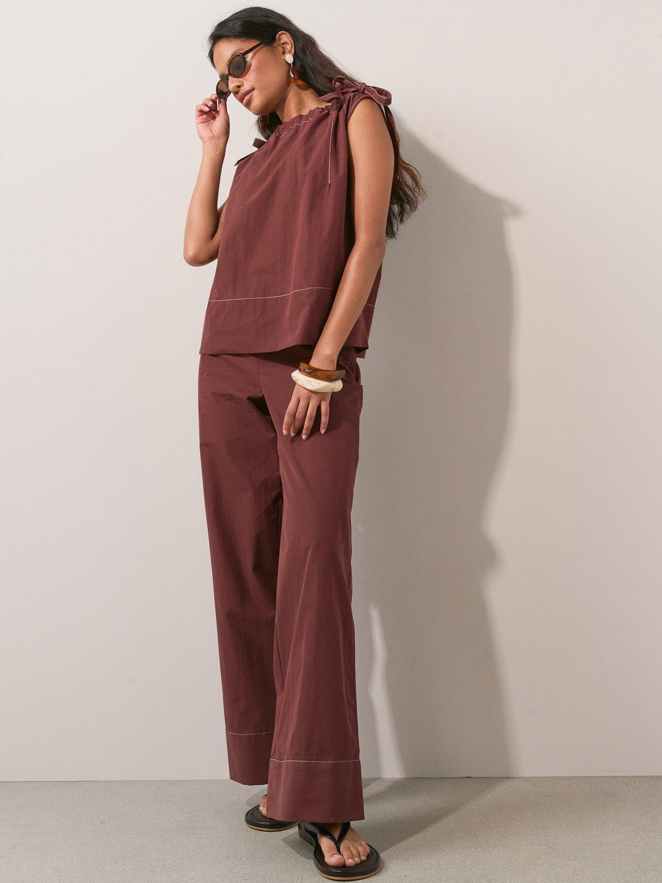 The Very Collection Wide Leg Trousers - Brown
